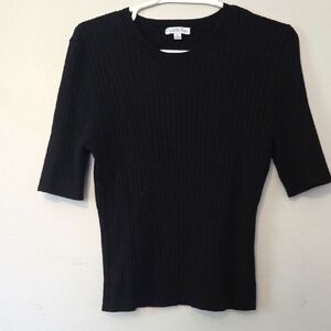 2/$15 Black Knit Ribbed Top